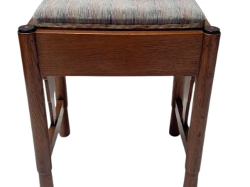 Art Deco Amsterdamse School Stool with Adjustable Seat, 1920s